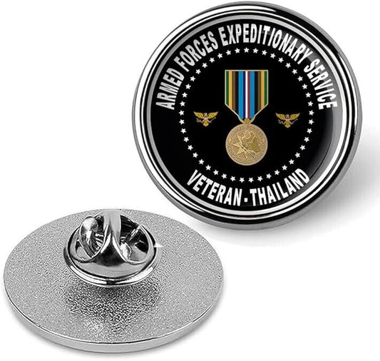 Armed Forces Expeditionary Service Veteran - Thailand Lapel Pin-Silver