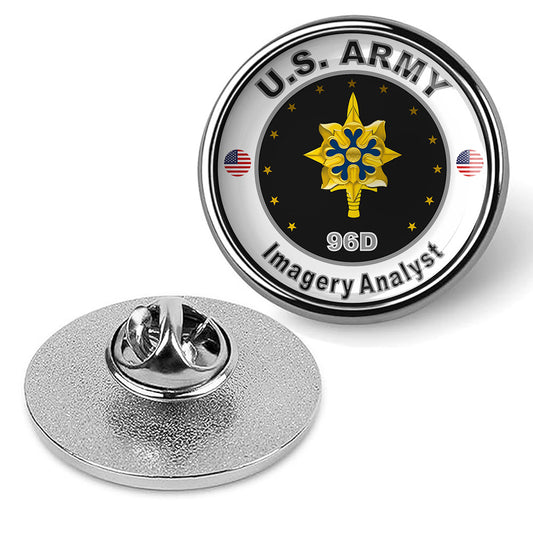 ST Darling United States Army Imagery Analyst Tie Suit Shirt Lapel Pin - Silver