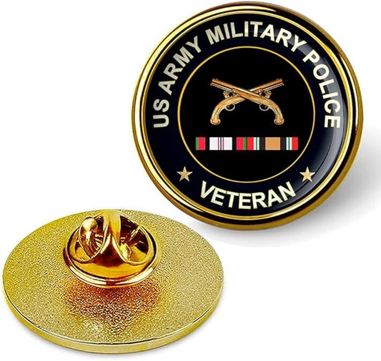 US Army Military Police Veteran Tie Suit Shirt Lapel Pin - Gold
