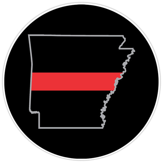 First Responder Thin Red Line Arkansas Firefighter Bumper Sticker Vinyl Decal 5"
