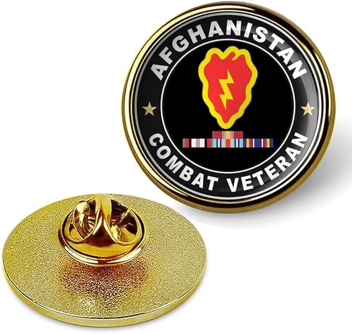 Afghanistan Combat Veteran Tie Suit Shirt Lapel Pin - Gold