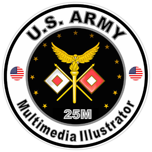 US Army Multimedia Illustrator Sticker Military Soldier Decal 5"