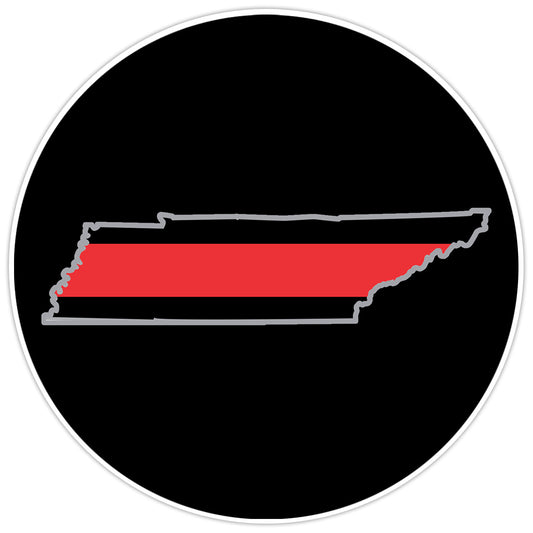 First Responder Thin Red Line Tennessee Firefighter Bumper Sticker Decal 5"
