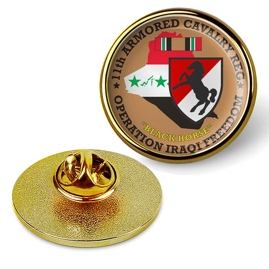 11th Armored Cavalry Regiment ACR Operation Iraqi Freedom Brooches & Pin - Gold
