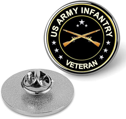 US Army Infantry Veteran Lapel Pin Veteran Tie Suit Shirt Pinback-Silver