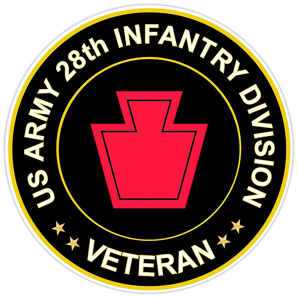 US Army 28th Infantry Division Veteran Bumper Sticker Military Vinyl Decal 5"