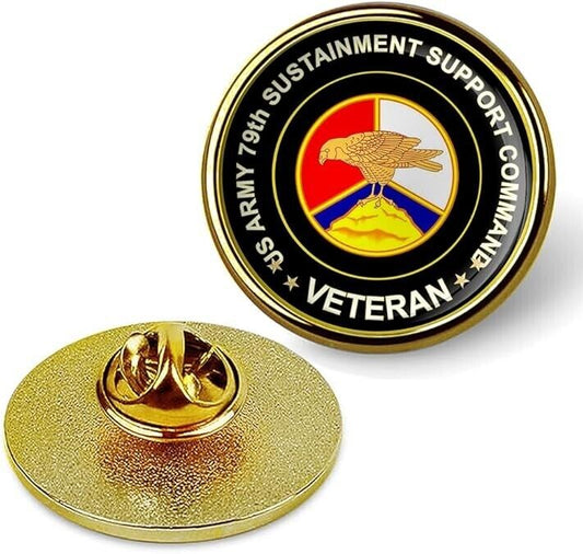 US Army 79th Sustainment Support Command  Tie Suit Shirt Lapel Pin - Gold