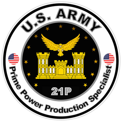 US Army Prime Power Production Specialist Sticker Military Soldier Decal 5"
