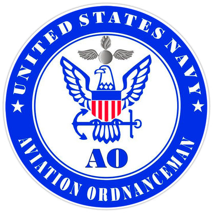 U.S. Navy Aviation Ordnanceman AO Bumper Sticker Military Vinyl Soldier Decal 5"