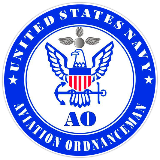 U.S. Navy Aviation Ordnanceman AO Bumper Sticker Military Vinyl Soldier Decal 5"