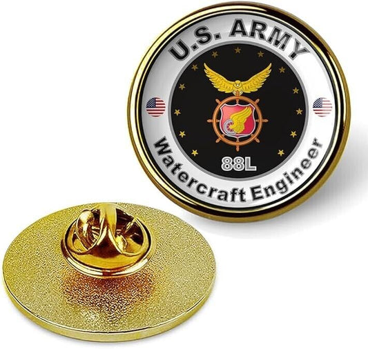 United States Army Watercraft Engineer Tie Suit Shirt Lapel Pin - Gold