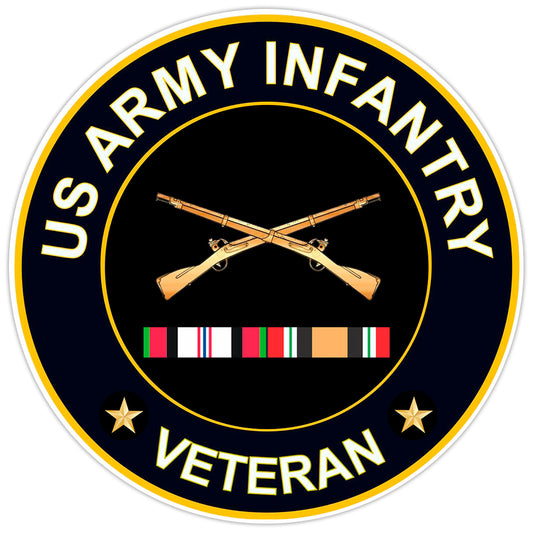 US Army Infantry Veteran Bumper Sticker Military Vinyl Soldier Decal 5"
