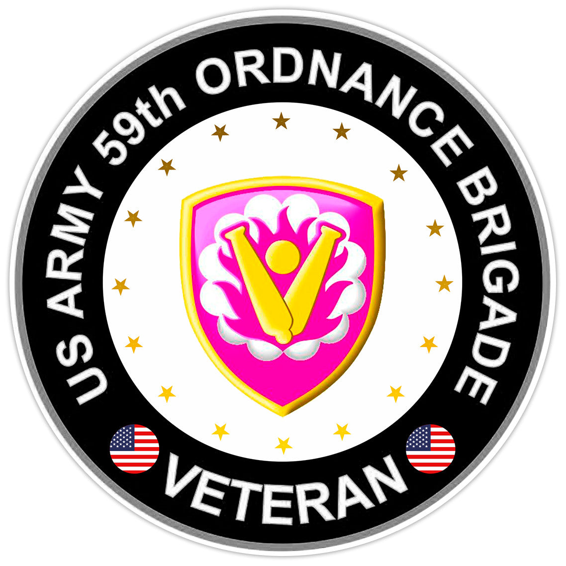 US Army 59th Ordnance Brigade Veteran Bumper Sticker Military Vinyl Decal 5"