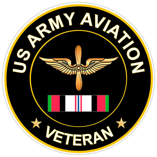 US Army Aviation Veteran Bumper Sticker Military Vinyl Soldier Decal 5"
