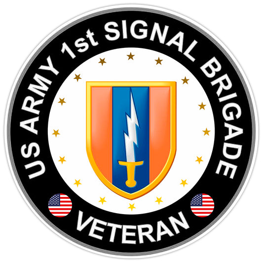 US Army 1st Signal Brigade Veteran Bumper Sticker Military Vinyl Decal 5"