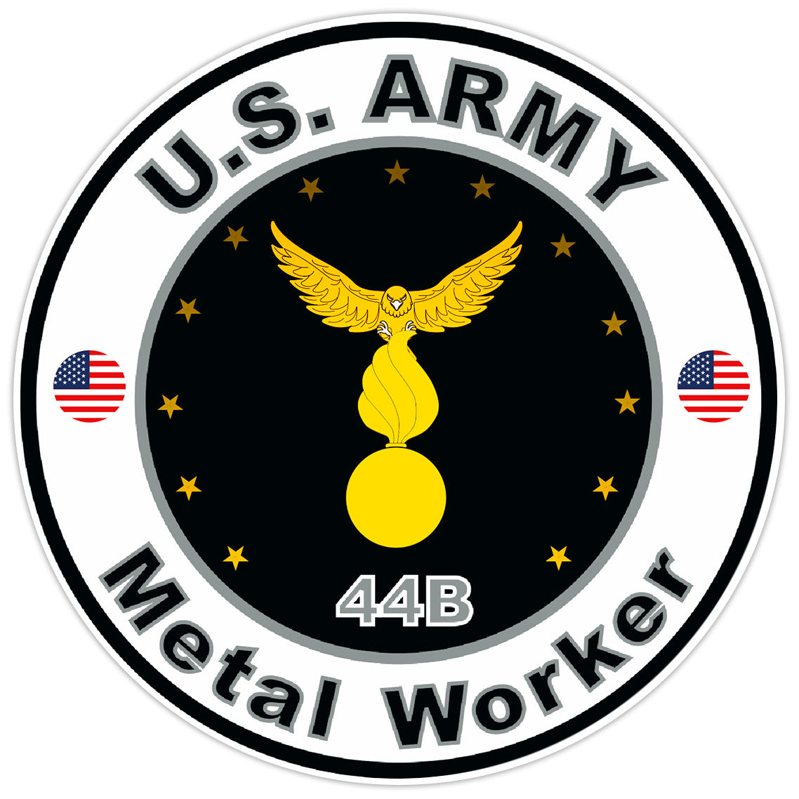 United States Army Metal Worker Bumper Sticker Military Soldier Decal 5"