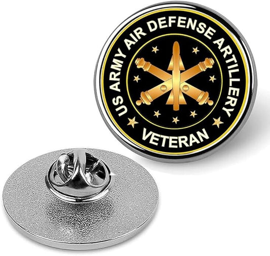 US Army Air Defense Artillery Veteran Lapel Pin Veteran Tie Suit Shirt-Silver