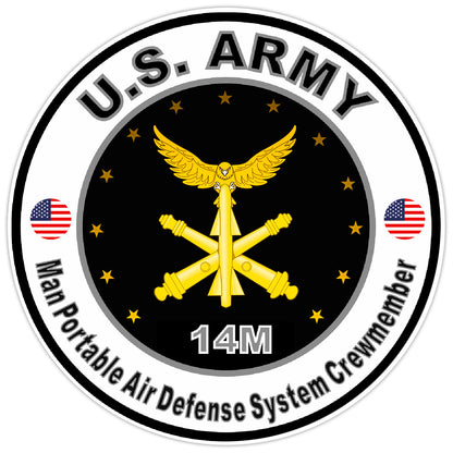 US Army Man Portable Air Defense System Crewmember Bumper Sticker Decal 5"