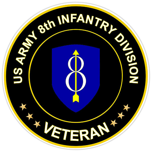 US Army 8th Infantry Division Veteran Bumper Sticker Military Vinyl Decal 5"