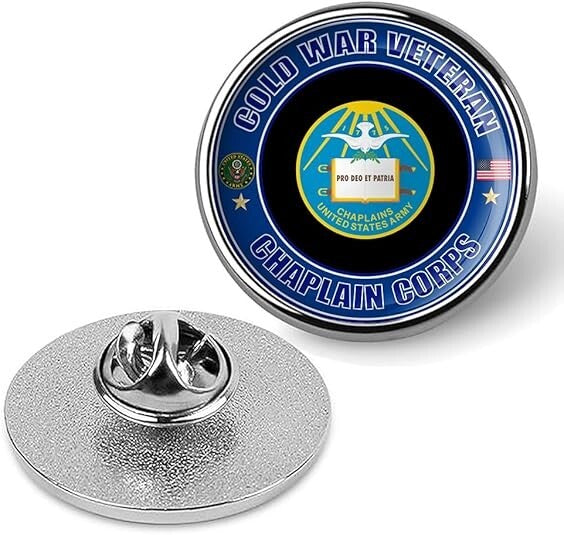 Cold War Veteran Chaplain Corps Tie Suit Shirt Lapel Pin - Silver