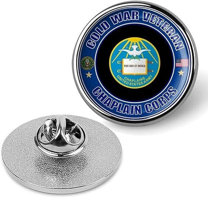 Cold War Veteran Chaplain Corps Tie Suit Shirt Lapel Pin - Silver