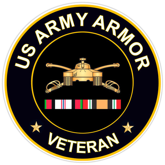 US Army Armor Veteran Bumper Sticker Military Vinyl Soldier Decal 5"
