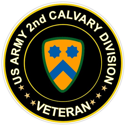 US Army 2nd Cavalry Division Veteran Bumper Sticker Military Vinyl Decal 5"