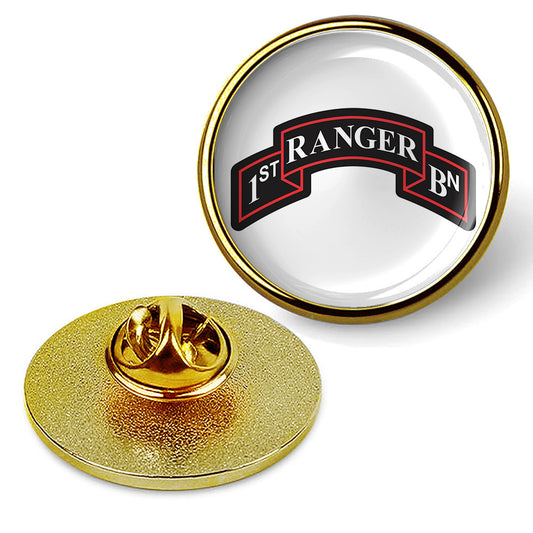 1st Ranger Battalion Hat Pin Lapel Tie Badge, Military Emblem Suit Shirt - Gold