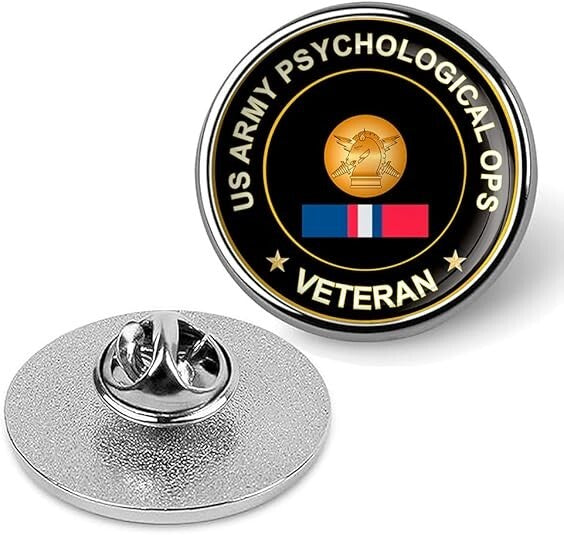 US Army Psychological Ops Veteran Tie Suit Shirt Lapel Pin - Silver