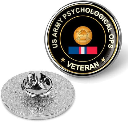 US Army Psychological Ops Veteran Tie Suit Shirt Lapel Pin - Silver