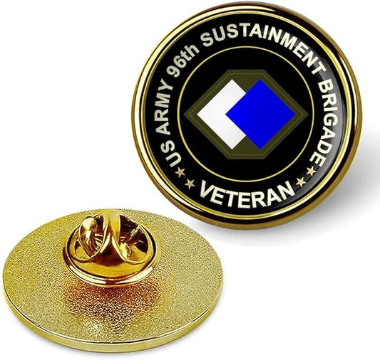 US Army 96th Sustainment Brigade Tie Suit Shirt Lapel Pin - Gold