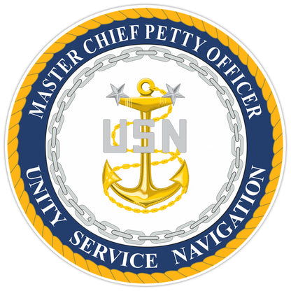 U.S. Navy MCPO "USN" Round Bumper Sticker Military Vinyl Soldier Decal 5"