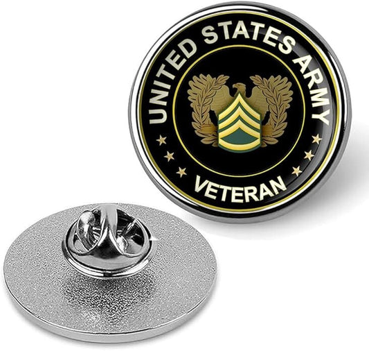 United States Army Veteran Lapel Pin Veteran Tie Suit Shirt Pinback-Silver