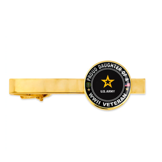Us Army Proud Daughter Of A WWII Veteran Tie Clip Tie Bar Gift