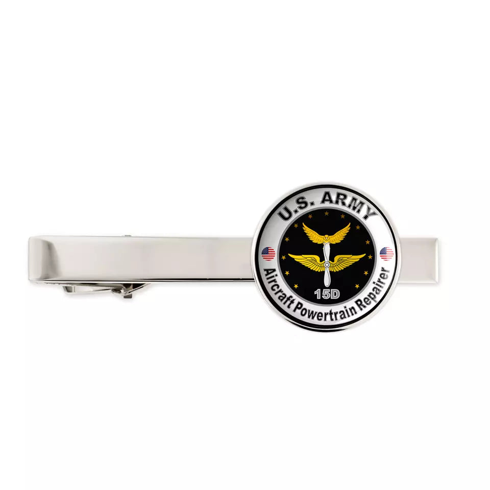 Us Army Aircraft Powertrain Repairer 15D Military Veteran Tie Clip Tie Bar Gift
