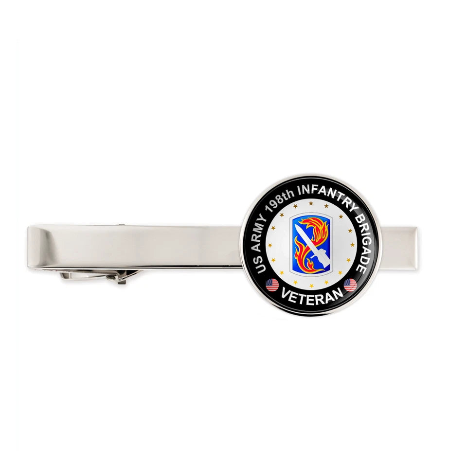 Us Army 198th Infantry Brigade Military Veteran Tie Clip Tie Bar Gift