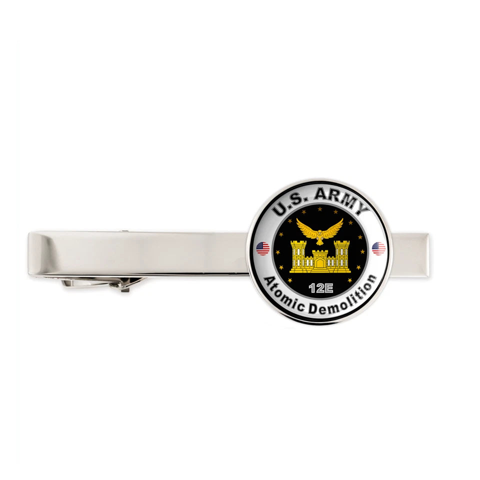 Us Army Atomic Demolition 12E Military Veteran Tie Clip Tie Bar Gift