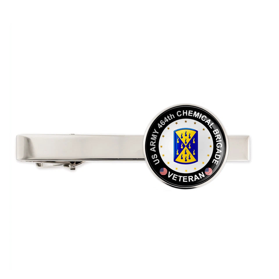Us Army 464th Chemical Brigade Military Veteran Tie Clip Tie Bar Gift