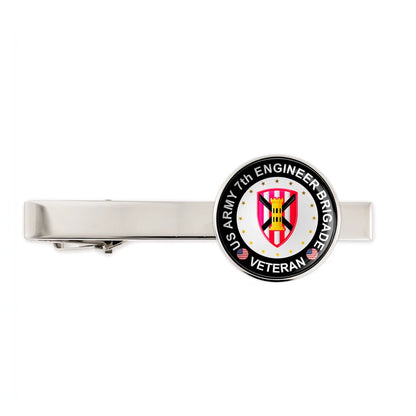 Us Army 7th Engineer Brigade Military Veteran Tie Clip Tie Bar Gift