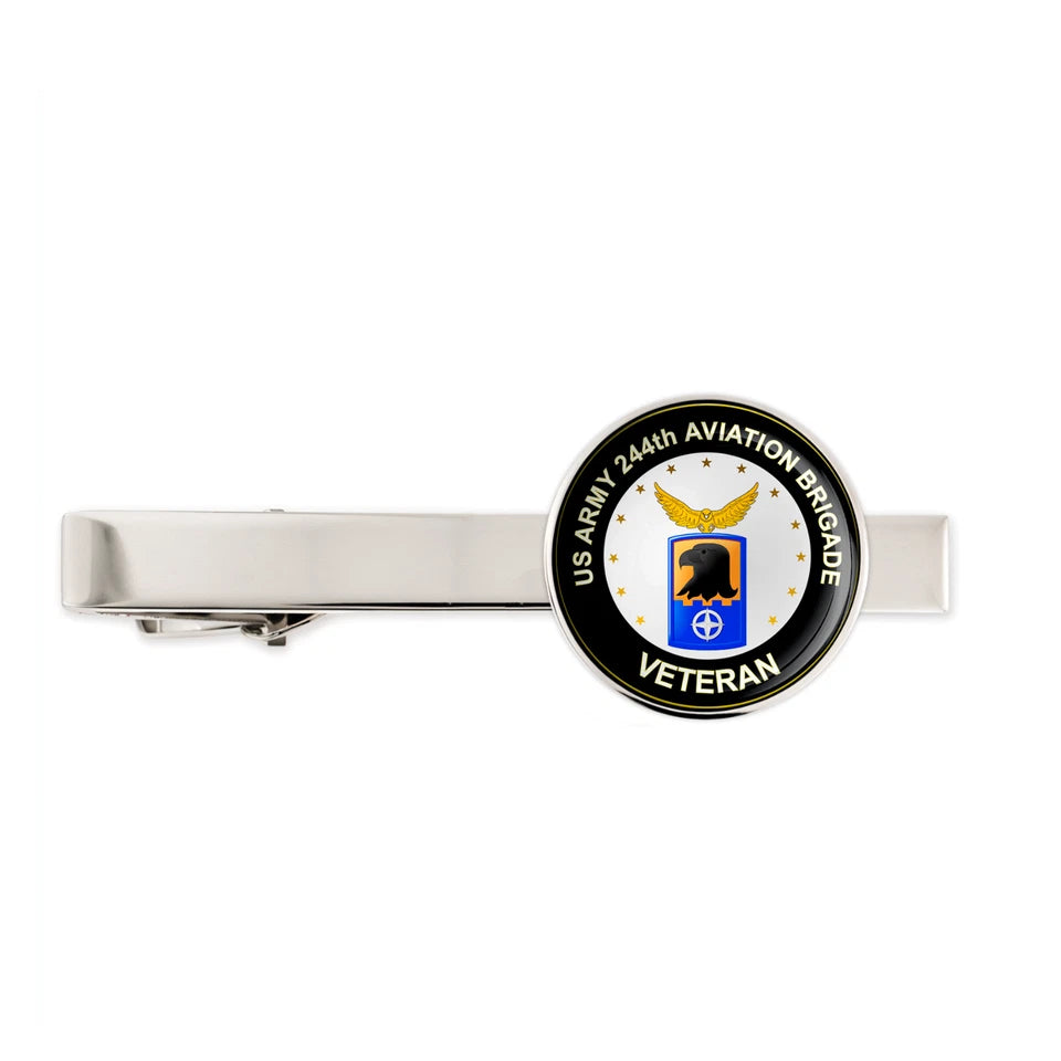 Us Army 244th Aviation Brigade Military Veteran Tie Clip Tie Bar Gift