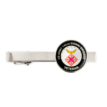 Us Army 142nd Signal Brigade Military Veteran Tie Clip Tie Bar Gift