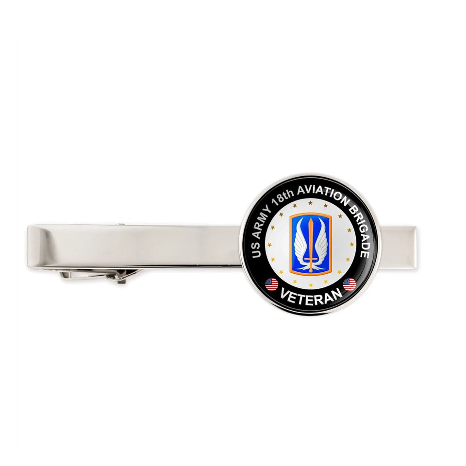 Us Army 18th Aviation Brigade Military Veteran Tie Clip Tie Bar Gift