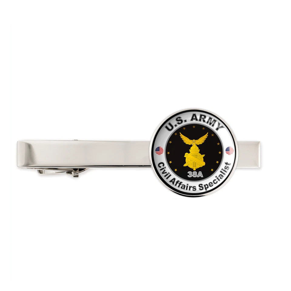 Us Army Civil Affairs Specialist 38A Military Veteran Tie Clip Tie Bar Gift