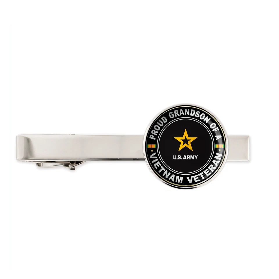 Us Army Proud Grandson Of A Vietnam Veteran Tie Clip Tie Bar Gift