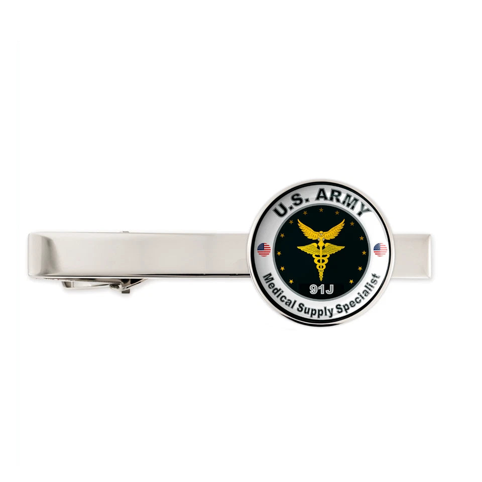 Us Army Medical Supply Specialist 91J Military Veteran Tie Clip Tie Bar Gift