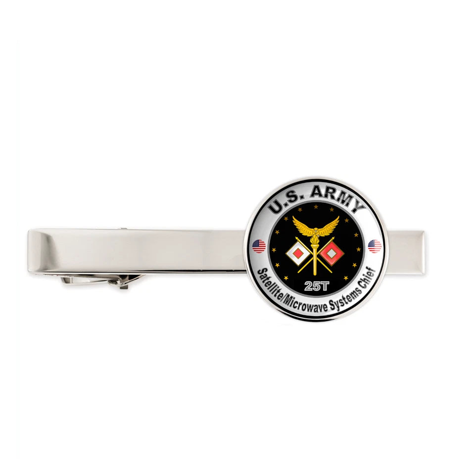 Us Army Satellite/Microwave Systems Chief 25T Military Veteran Tie Clip Gift
