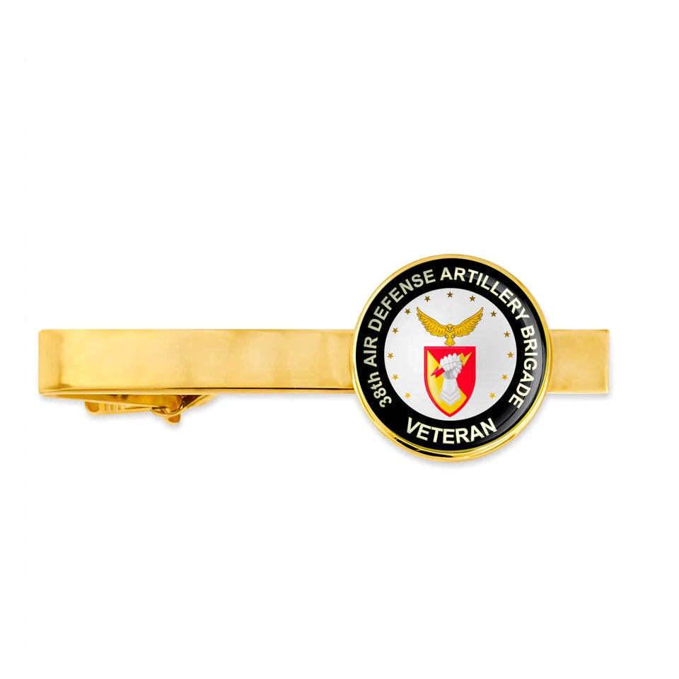 Us Army 38th Air Defense Artillery Brigade Military Veteran Tie Clip Tie Bar Gif