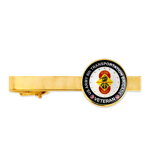 Us Army 8th Transportation Brigade Military Veteran Tie Clip Tie Bar Gift
