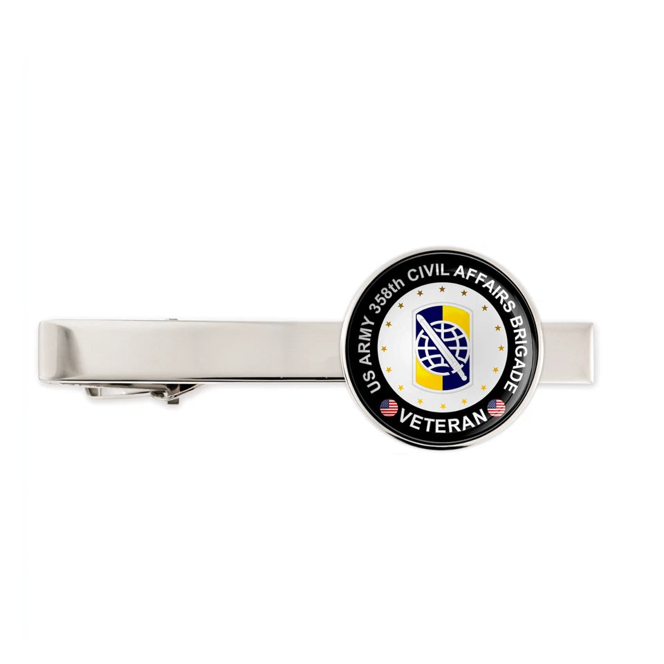 Us Army 358th Civil Affairs Brigade Military Veteran Tie Clip Tie Bar Gift