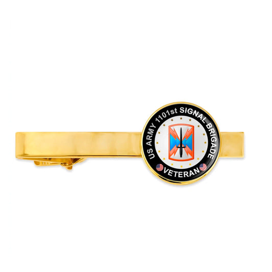 Us Army 1101st Signal Brigade Military Veteran Tie Clip Tie Bar Gift